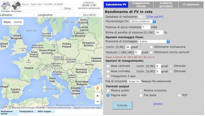 PVGIS fotovoltaico